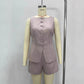 Breathable Sleeveless Vest Top And High-Waisted Shorts Set