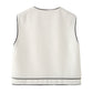 Women's Black And White Color Matching Vest Casual Suit