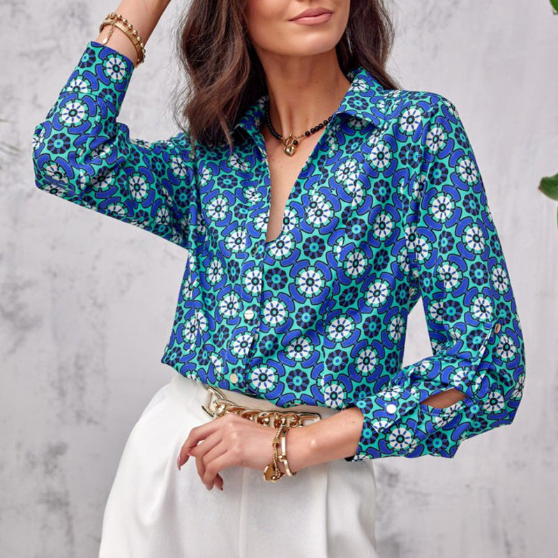 Women's Temperament Leisure Loose Single-breasted Long Sleeve Shirt
