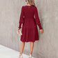 Round Neck Ruffled Lantern Sleeves Long Sleeve Dress