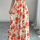 Short Sleeve Lace-up Dress Printed V-neck