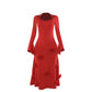 Robe fleurie à col pêche et coupe ajustée pour femme