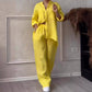 Ensemble deux pièces à lacets et pantalon large pour femme