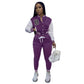 Letter Color Matching Jacket Single-breasted Letter Printed Baseball Uniform Sports Suit