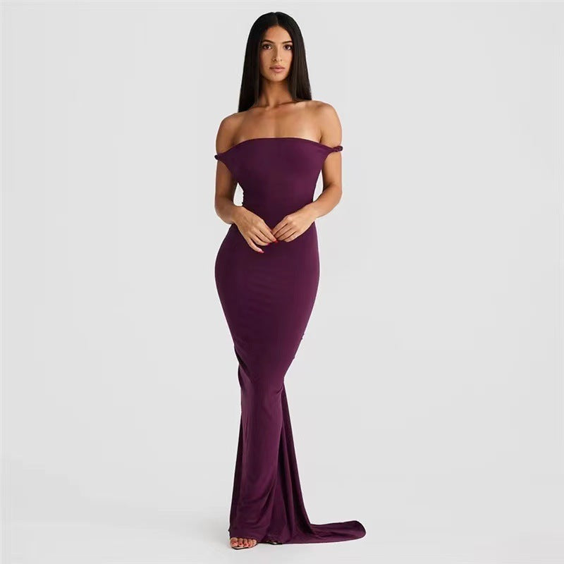 Robe d'été longue et légère pour femme, coupe ajustée, dos nu, avec bretelles