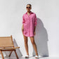 Women's Fashionable Loose Casual Cardigan Dress With Print And Lapel