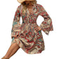 V-neck Long Sleeve Women's Dress