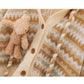 Cardigan tricoté à capuche vintage en trois dimensions avec ours marron