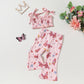 Ensemble bandeau et pantalon à pattes d'éléphant pour fille, haut à taille haute et bretelles