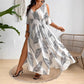 Elegant V-neck Sleeveless Off-shoulder Split Dress