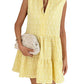 Womens Summer Sleeveless Patchwork V-Neck Pullover Dress For Europe And America
