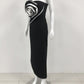 Slim Fit Tube Top Maxi Dress Women's Large Flower Summer Bandage Dress