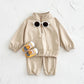 Zipper Stand Collar Long Sleeved Children's Hoodie Set