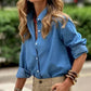 Women's Casual Solid Color Loose Long Sleeve Shirt