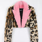 Manteau en fausse fourrure imprimé léopard pour femme, automne et hiver