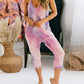 Tie-dye Printed Suspender Jumpsuit At Home Halter Suit