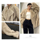 Coat Fur Collar Coat Women's Fashion Loose And Lazy Style Mid-length Artificial Wool
