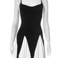 Sleeveless Single-shoulder Suspender Stitching Dress