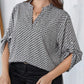 Women's Shirt V-neck Long Sleeve Temperament Printed Slimming Top