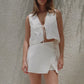 Sleeveless Vest Cross Lace-up Skirt Suit