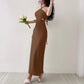 Robe élégante à découpes et dos nu pour femme