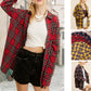Women's Fashion Polo Collar Pocket Single-breasted Plaid Shirt