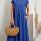 European And American Solid Color Sleeveless Loose Cotton Linen Pocket Dress