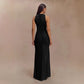 Sleeveless Pleated Elegant Solid-color Maxi Dress
