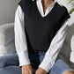 Solid Color Women's Vest V-Neck Simple Casual Knit Sweater Vest