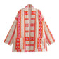 Printed Without Buckle Thin Pocket Cotton Coat Jacket Women