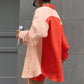 Ensemble chemise et short à manches longues et couleur contrastée pour femme