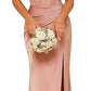 Off-the-shoulder Satin Bridesmaid Corset Ball Gown