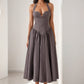Women's Elegant Sexy And Alluring Halterneck Backless Lace Up Dress