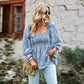 Square Collar Long Upper Outer Garment All-match Top Shirt For Women