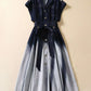 Robe en jean à revers, simple boutonnage, manches courtes, dégradé de couleurs, tendance, taille ajustée