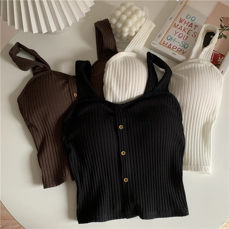 Women's Bottoming Top With Chest Pad