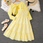 Girls' Floral Strap Dress Long-sleeved Jacket