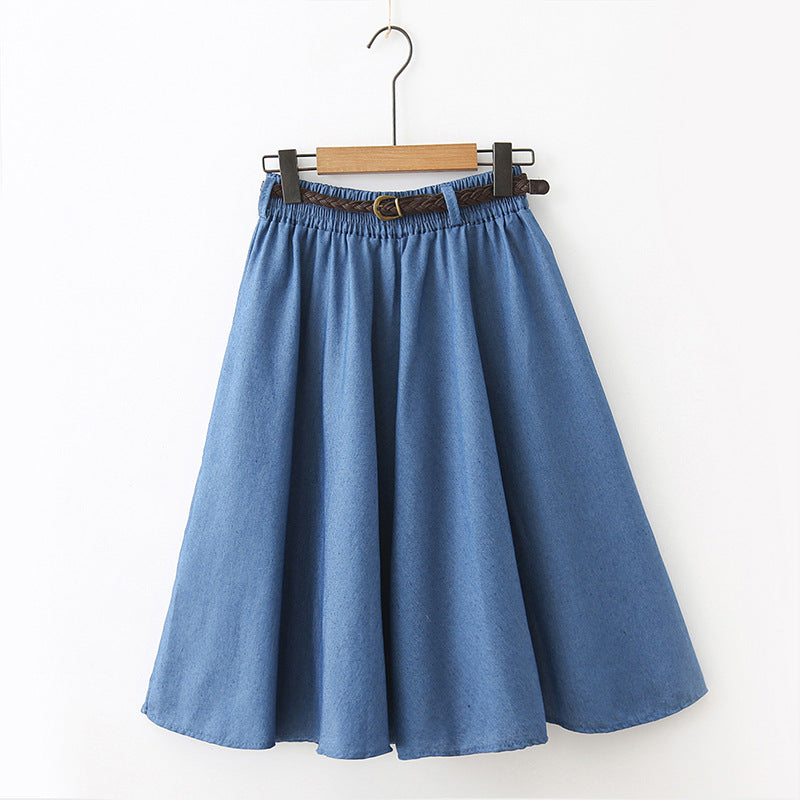 Women's Mid-Length Denim Skirt Skirt