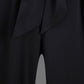 Silk Texture Belt Black Slim Jumpsuit