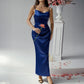 Solid Color Strap Dress Evening Dress Women's Clothing