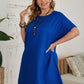 Women's Fashion Solid Color Spoon Collar Batwing Sleeve Dress