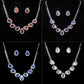 The New Bride Jewelry Color Diamond Earrings Necklace Fashion Necklace Set Can Be Customized