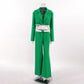 Buckle-free Crop-top Short Top Commuter Wide-leg Pants Suit