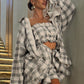 Retro Loose Outfit Long Sleeve Plaid Shirt Tube Top Shorts Fashion Casual Three-piece Suit