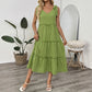 Resort-style Slip Dress With Tie Details In Solid-color Cotton And Linen