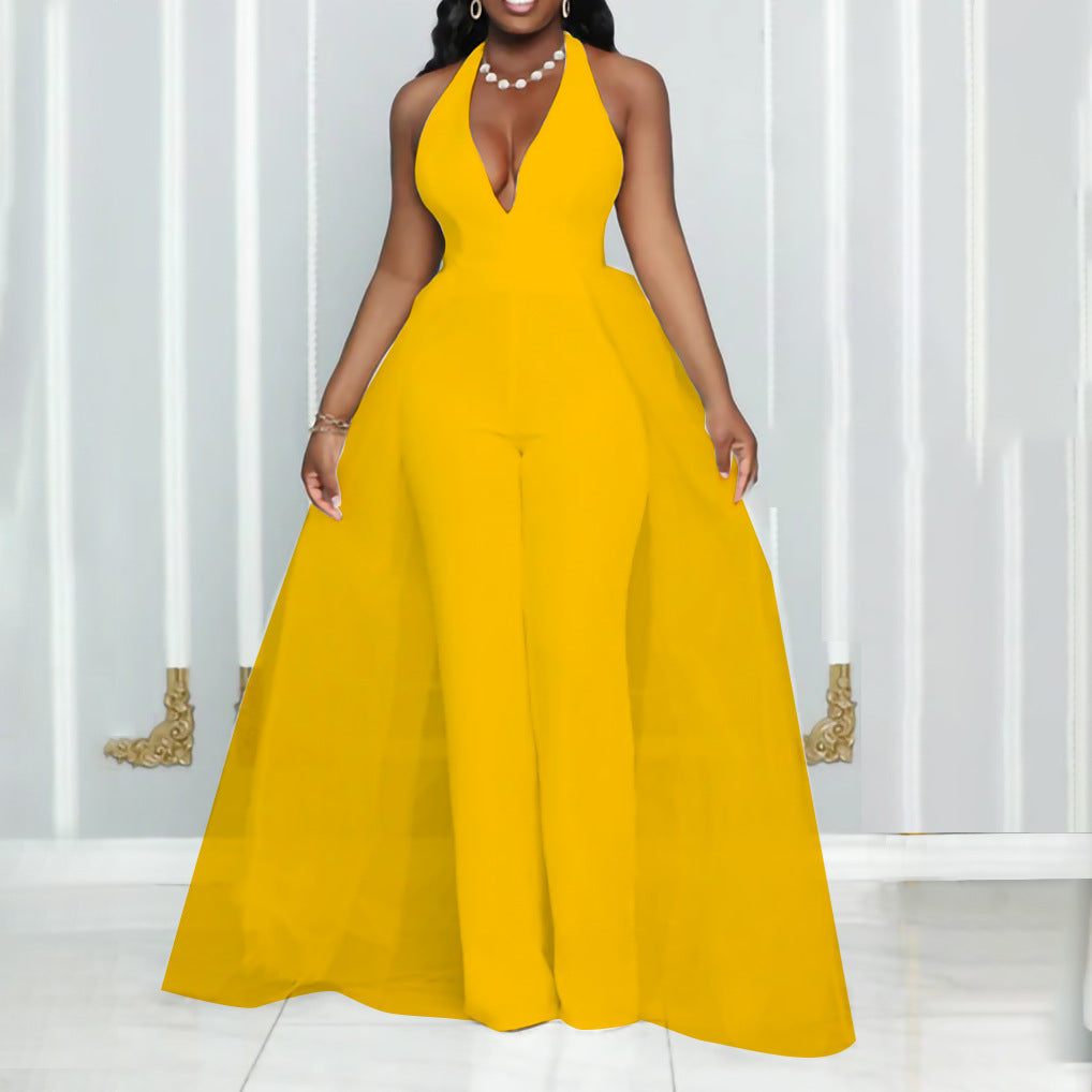 Combinaison européenne et américaine grande taille à coutures en maille
