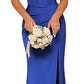Off-the-shoulder Satin Bridesmaid Corset Ball Gown