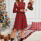Robe à manches longues et col montant, style Noël européen et américain