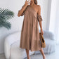 Womens Loose Flared Maxi Skirt With A Ruffled Hem