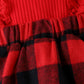 Ensemble de pyjama de Noël pour bébé fille, motif triangle à rayures et dentelle épissée
